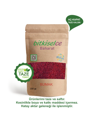 Premium Kalite Hatay Doğal Sumak - Yemeklerinize Doğal Lezzet Katın 200 gr.
